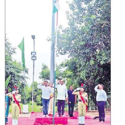 Sakshi newspaper clipping of Independence Day flag hoisting at JNTU-GV Vizianagaram